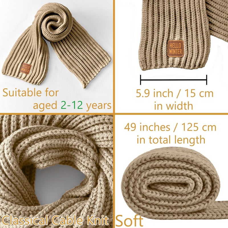 Hello Winter Kids Scarf Winter Neck Warmer Toddler Neck Scarf Girls Thick Scarves Boys Warm Neck Warp 2-12 Years - Image 2